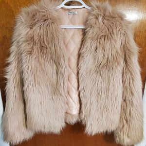Pink fur coat